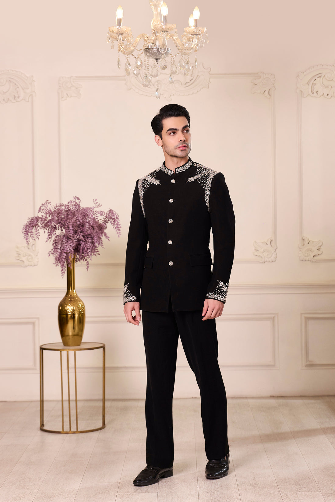 Noorbaagh Black Bandhgala