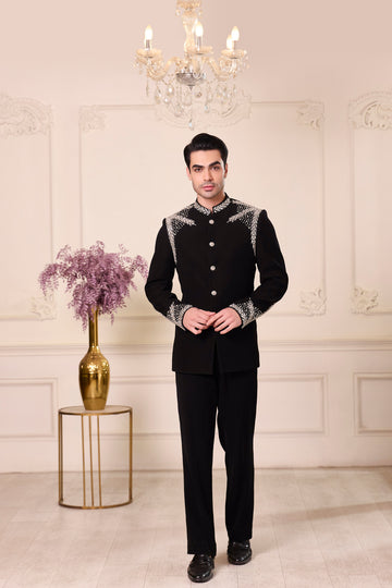 Noorbaagh Black Bandhgala