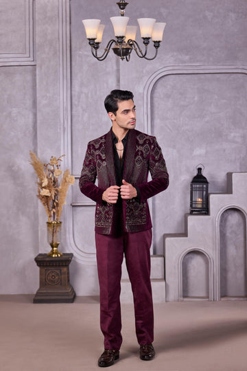 Crimson Dynasty Statement Suit