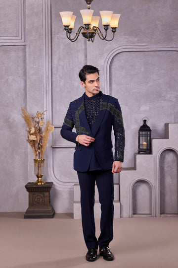 Royal Sapphire Embroidered Suit