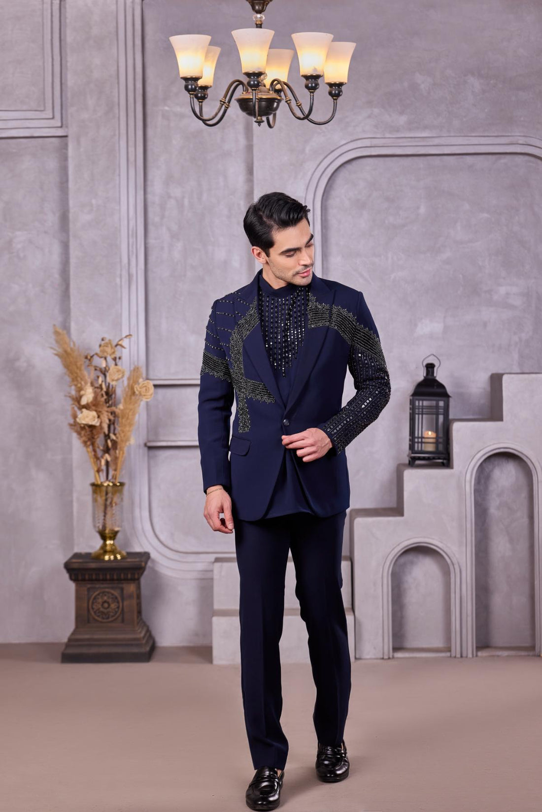 Royal Sapphire Embroidered Suit