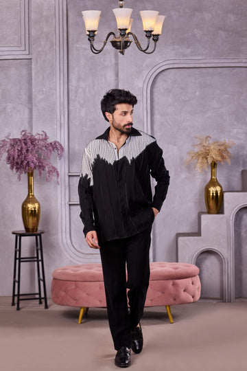 Ivory Drift Black Designer Shirt