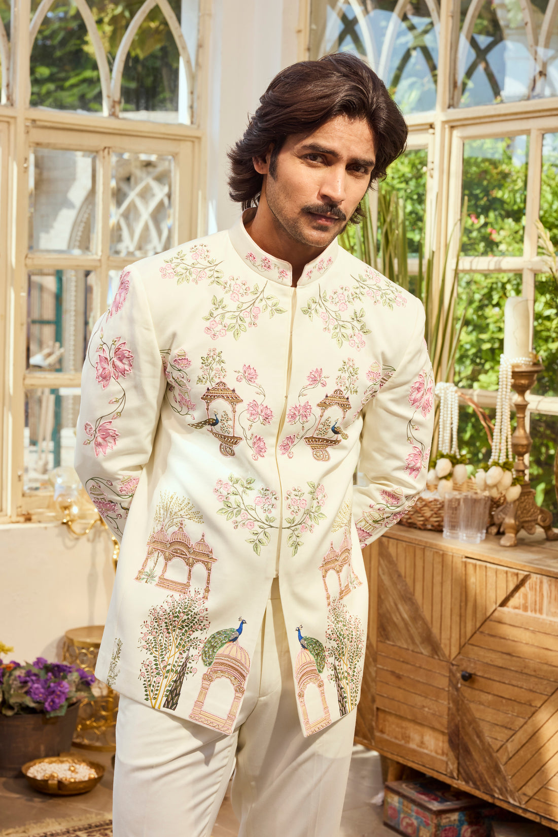 Designer Floral Bandhgala