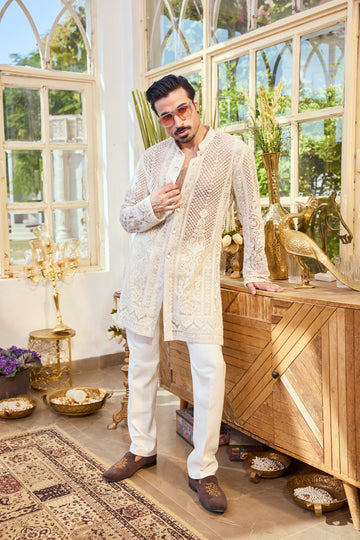 Ivory Embroidered Kurta Set